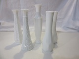 Lot of 5 Milk Glass Vases 9