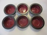Lot of 6 Heath Red and Black Stoneware Bowls