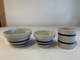 Lot of 3 Matching ransbottom pottery Kitchen Bowls