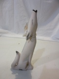 Wooden Howling Wolf Figurine