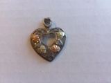 .925 Silver/12k Gold 4.8g Heart Pendant