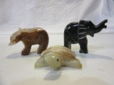 Collection of 3 Miniature Marble Animal Figurines