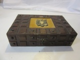 Studded Wooden Chest w/ Coat of Arms Symbol