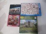 Lot of 4 NEW Jigsaw Puzzles with Animal Motif
