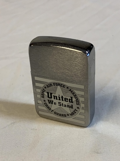 Zippo UNITED WE STAND Ammed Forces Lighter NEW
