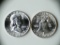 Two 1961-D .90 Silver Franklin Half Dollars