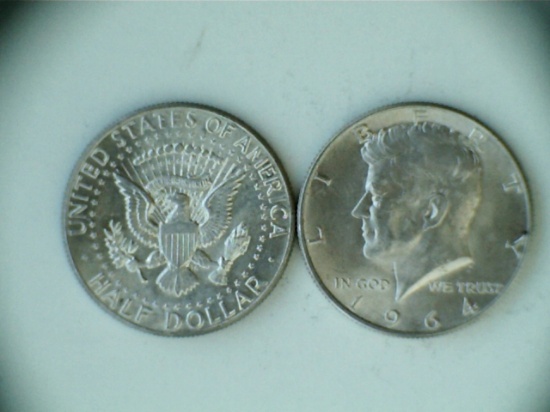 Pair of 1964 .90 Silver Kennedy Half-Dollars