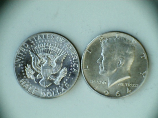 Pair of 1964 .90 Silver Kennedy Half-Dollars