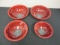 Lot of 5 Red Pyrex Bowls: 1.5L, 2.5L, 4L, 4L