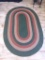 Large Red/Green Braided Oval Area Rug 63