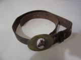Genuine Leather Belt w/ Horse Head Buckle