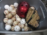 Large Lot  of Baseballs, Wiffle Balls, Helmet