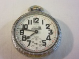 Arnex Silver Toned Railroad Pocket Watch