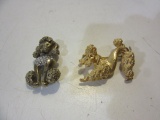 Lot of 2 Gold-Tone Poodle Broaches