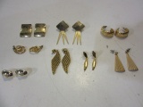 Lot of 8 Pairs of Gold-Tone Earrings