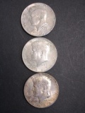 1966, 1967 & 1968 40% Silver Kennedy Half Dollars