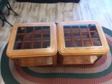 Pair of Glass Top End Tables 28