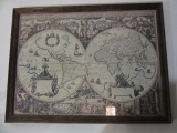 Print of World Map of the Old World and New World