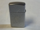 1986 Zippo Slim ETCHED Chrome Lighter