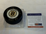GERRY CHEEVERS Bruins SIGNED Hockey Puck PSA