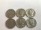 Lot of 6 .90 Silver Mercury Dimes