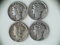 Lot of 4 1945 .90 Silver Mercury Dimes