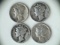 Lot of 4 1936-D/P .90 Silver Mercury Dimes