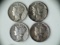 Lot of 4 1945-S/D .90 Silver Mercury Dimes