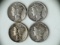 Lot of 4 1943-D/P/S .90 Silver Mercury Dimes