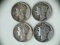 Lot of 4 1939-D/P .90 Silver Mercury Dimes