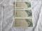 Lot of 3 1964 Bank Indonesia One (1) Satu Sen Note