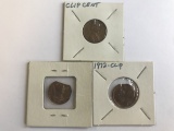 Lot of 3 Clip Cents (1966,1968,1972)