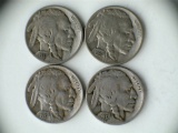 Lot of 4 1937 Buffalo Nickels
