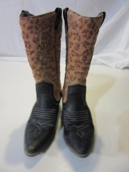 Women's Animal Print Cowboy Boots Used Condition