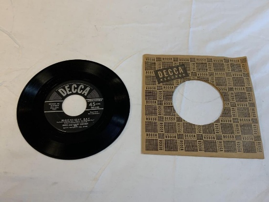 BING AND GARY CROSBY Moonlight Bay 45 RPM 1951
