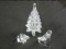 2 Glass Bear Ornaments & Glass Tree