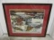 Framed Franeck Wintery Town Art Piece