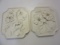2 White Ceramic Floral Wall Decorations