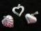 Lot of 3 925 Silver Heart Shaped Pendants