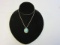 .925 Silver Braided Rope Necklace W/ Faux Stone