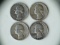 Lot of 4 .90 Silver Quarters (1950,1953,1955,1957)