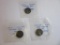 Lot of 3 WWII-Era .35 Silver Nickels