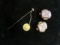 Lot of 2 Vintage Button Covers & Vintage Lapel Pin