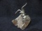 Metal Bird Figurine on Stone Piece