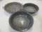 Lot of 3 Vintage Gray Speckled Enamel Cookware