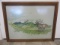 Framed P.F. Osterdaarc Deer With Landscape Art