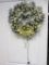 Wreath With Yellow Bow And Ornaments