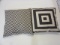 2 Black & White Patterned Throw Pillows