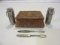 Lot of Vintage Items, Incl: 2 Metal Match Holders