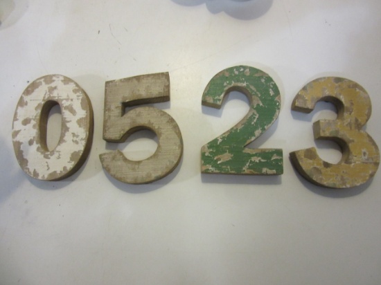 4 Wooden Number Wall Decorations